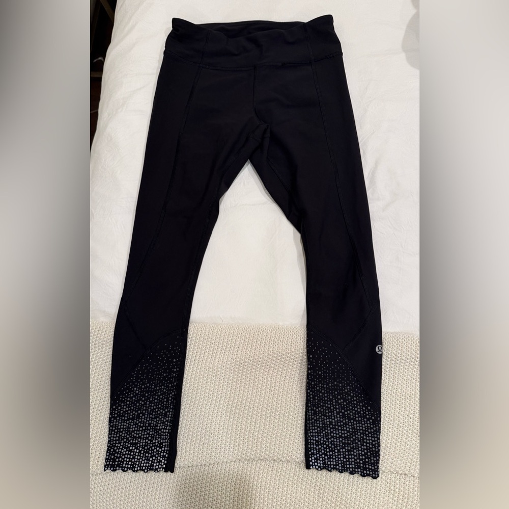 Lululemon Compression Running Black Leggings With… - image 1